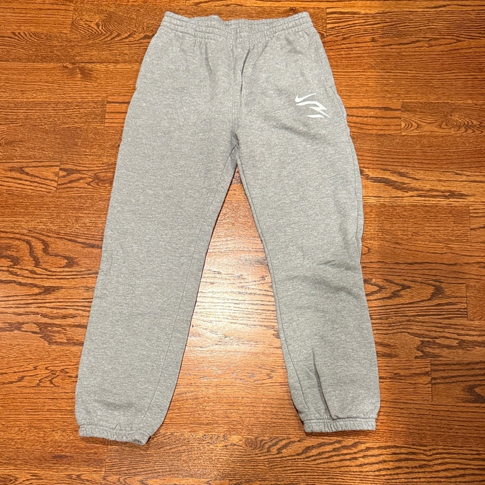 Nike Kids Gray Sweatpants with White Swoosh